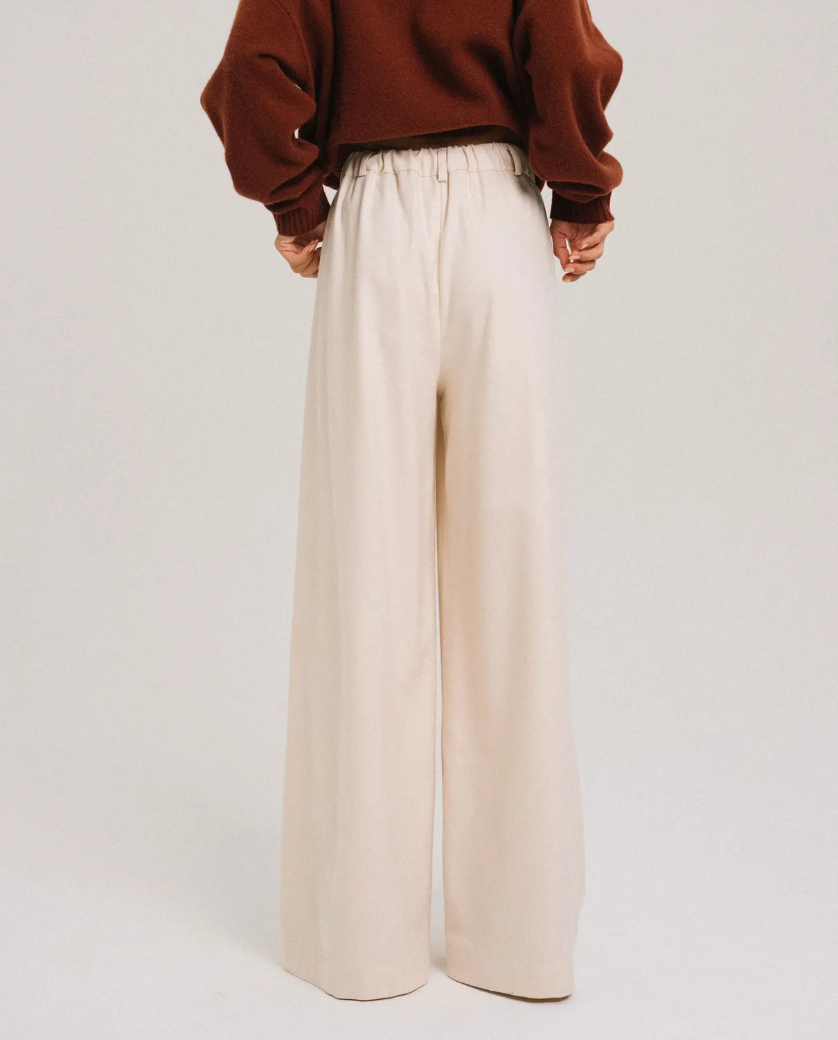 TINSELS EJAZ pantalon ECRU flanelle chaude