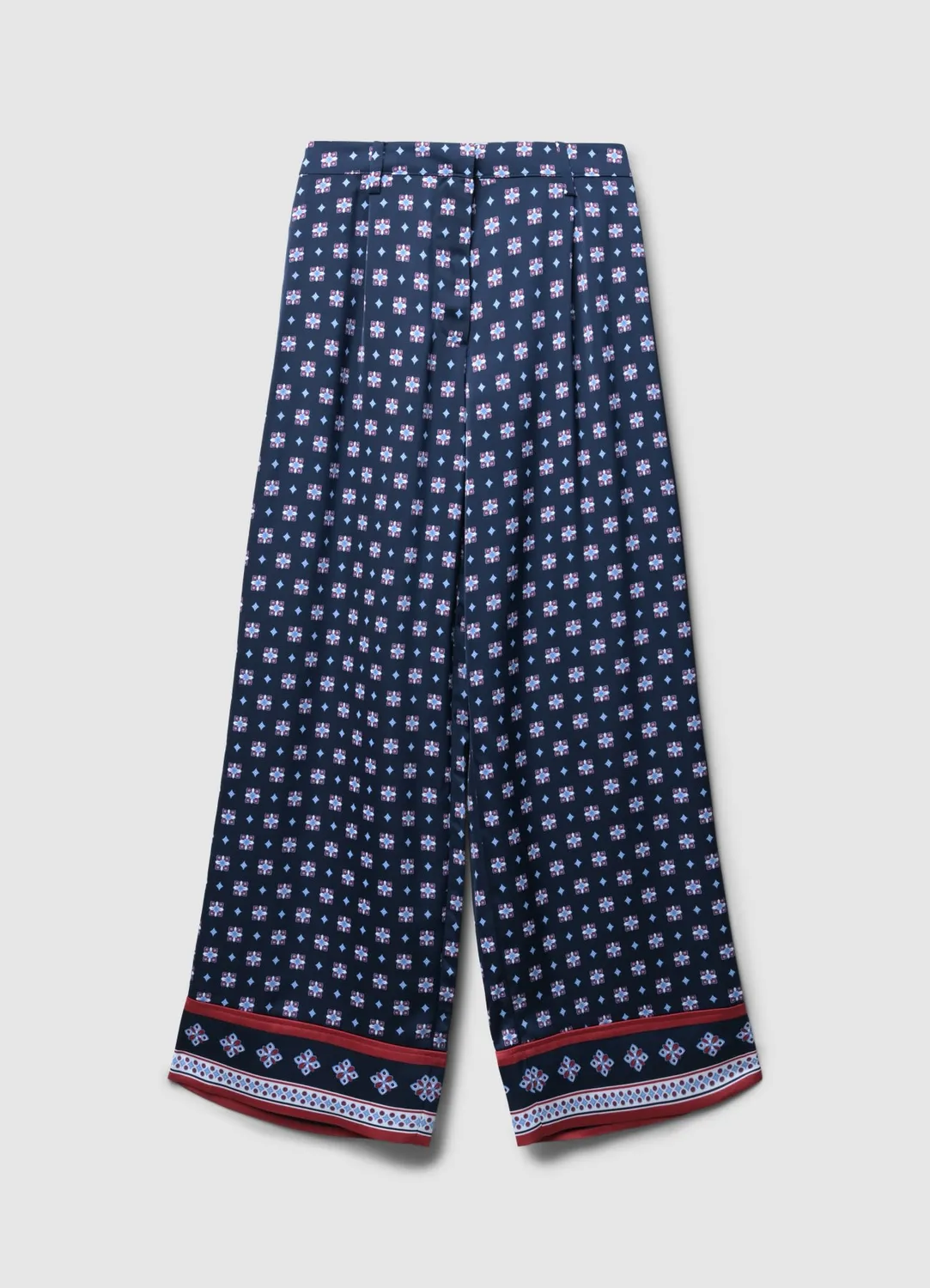 Calliope pantalon palazzo satiné imprimé femme bureau
