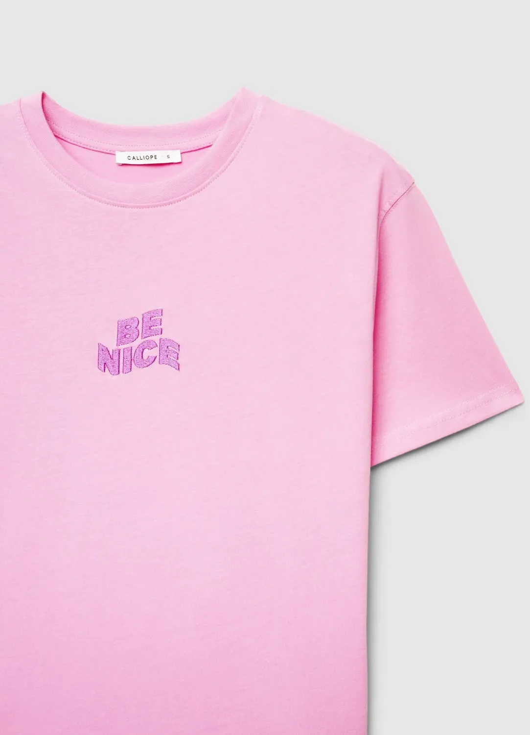 Calliope t-shirt femme écriture brodée col rond