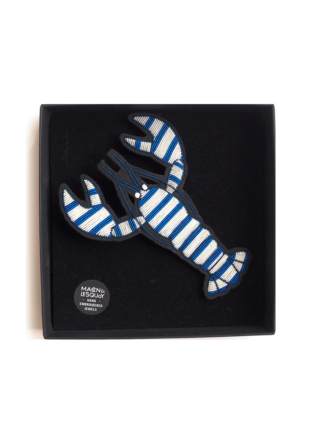Saint James x Macon Lesquoy Homard broche bleu blanc 11,7 cm