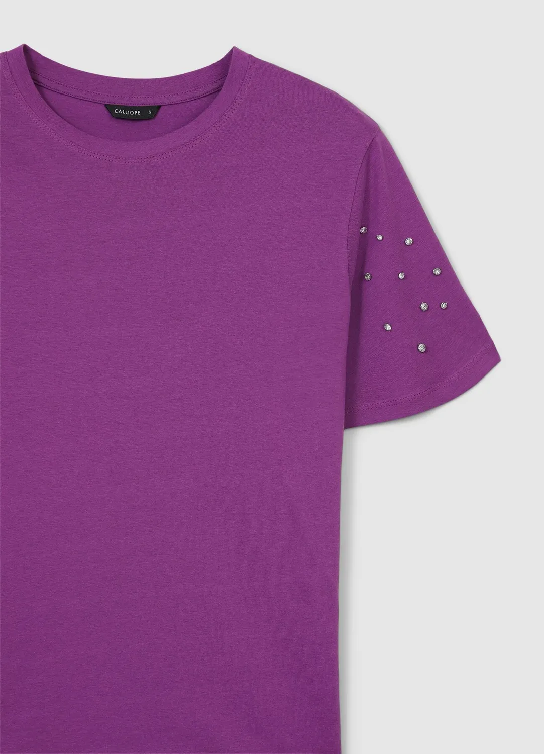 Calliope T-shirt manches strass femme coton