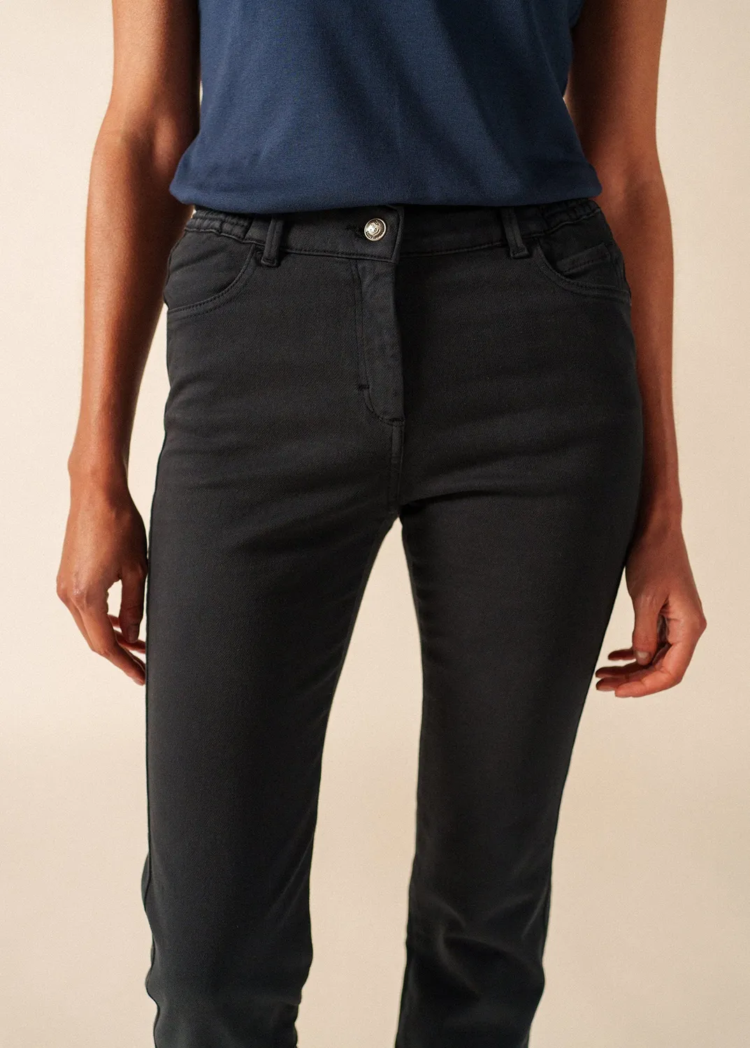 Saint James Patricia pantalon droit navy coton stretch