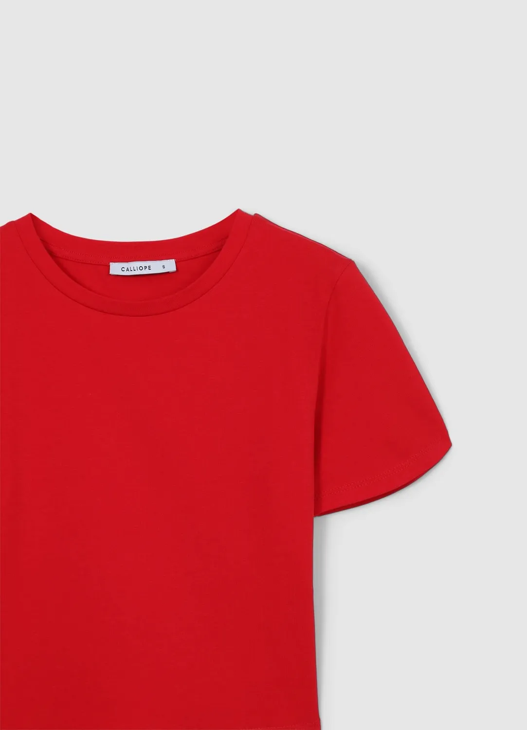 Calliope t-shirt crop femme coton col rond