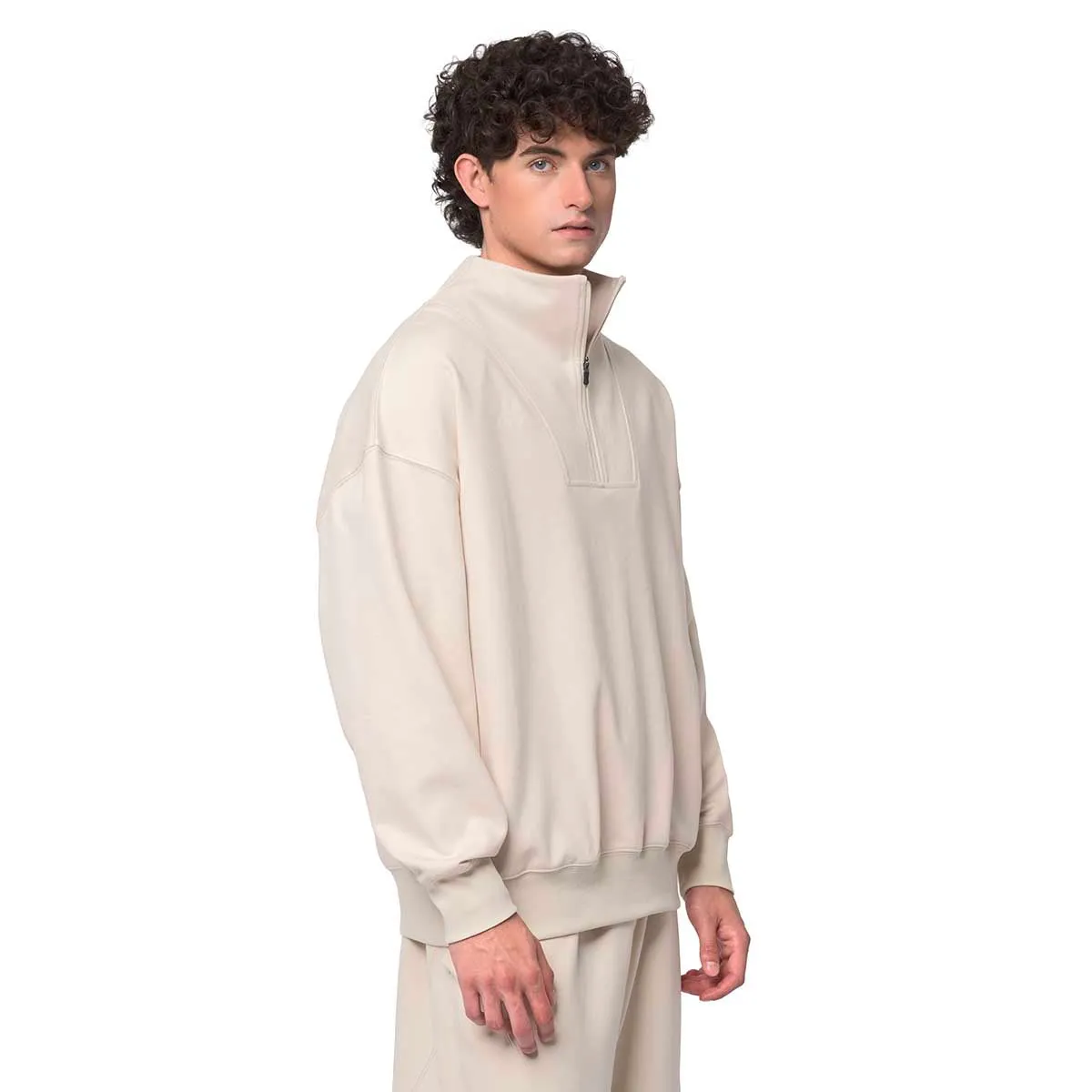 Kappa Ither sweat homme beige demi-zip