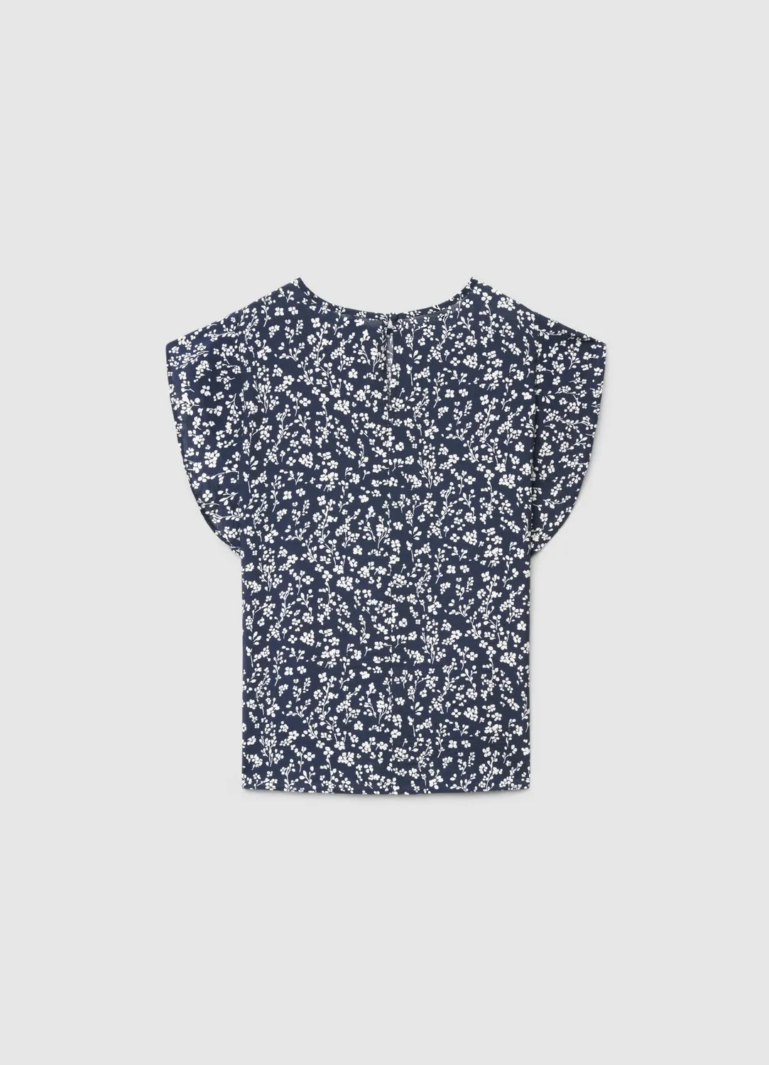 Calliope Blouse Fleurs Femme Manches Volants Col Rond