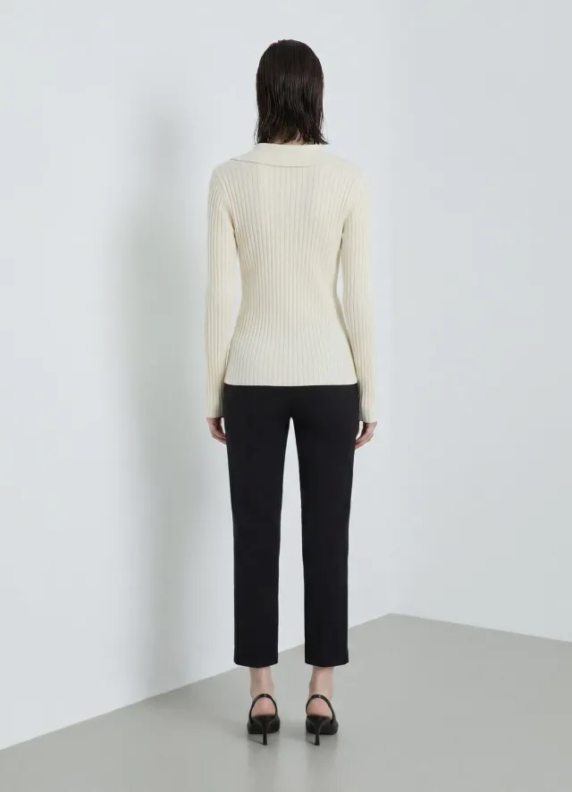 Calliope cardigan côtelé col revers femme