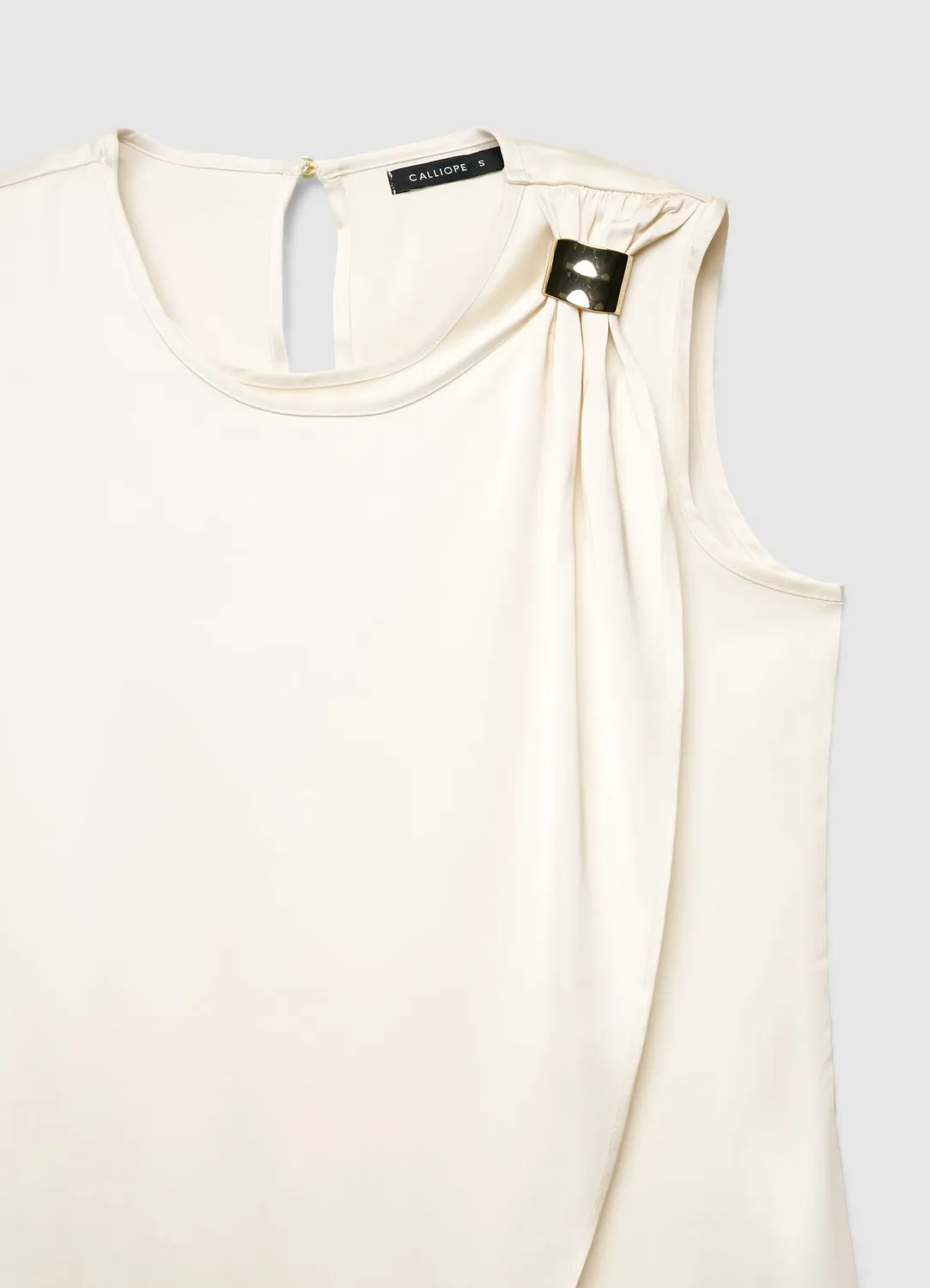 Calliope Top Asymétrique Simili-Satin Femme Boucle