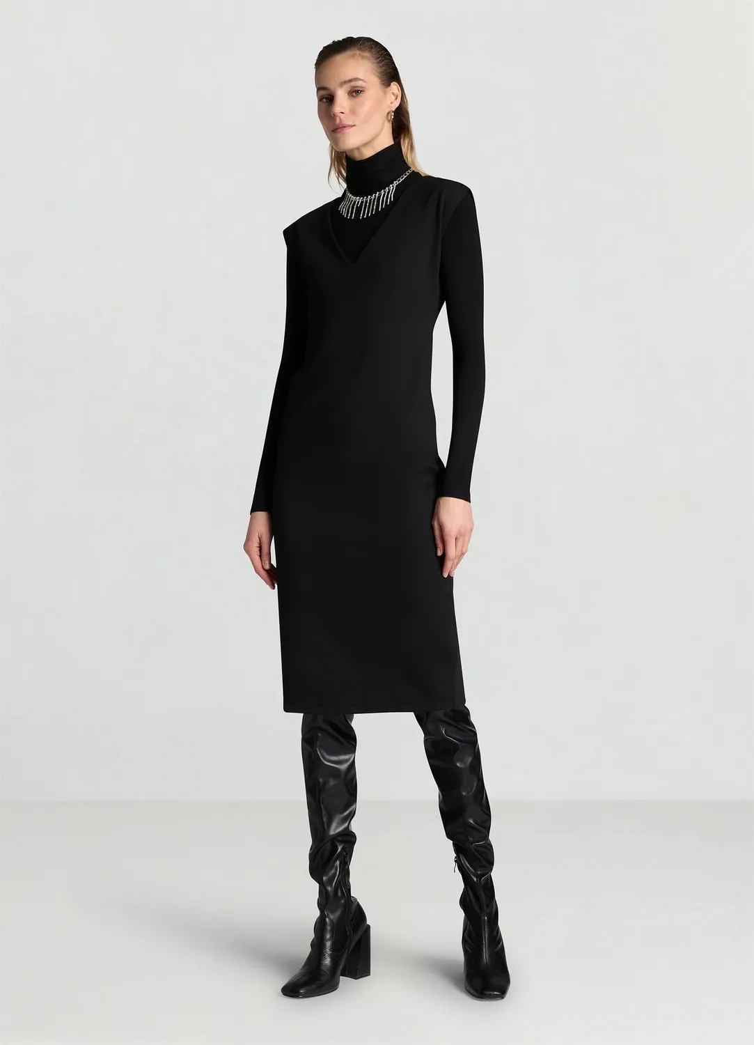 Calliope Atelier robe fourreau col V femme