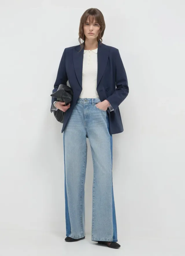 Calliope Jean femme super wide leg bande latérale