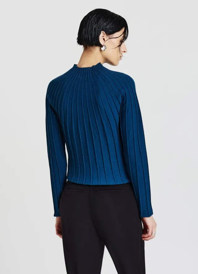 Calliope pull côtelé femme col rond manches longues