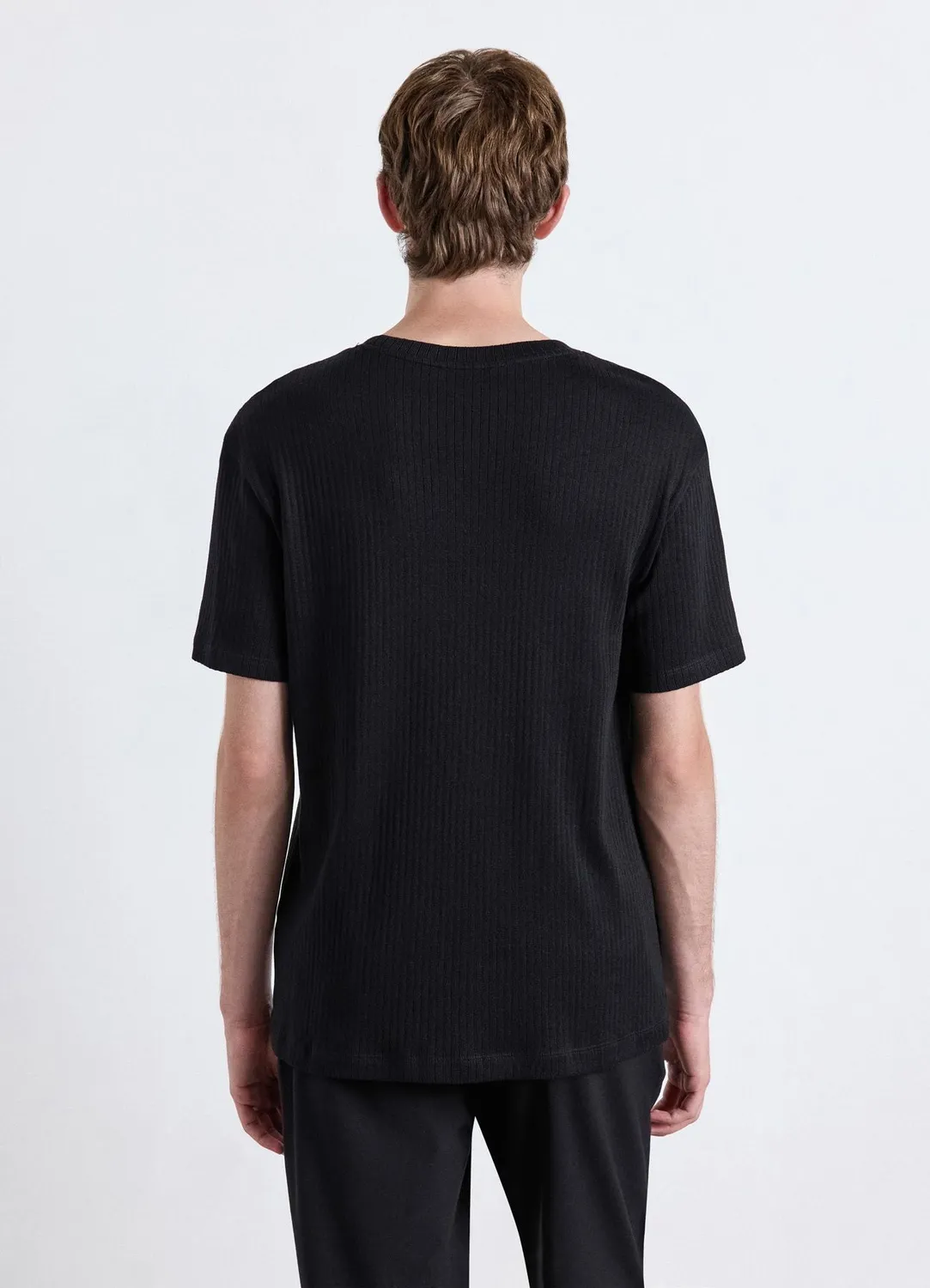 Calliope t-shirt côtelé col rond homme