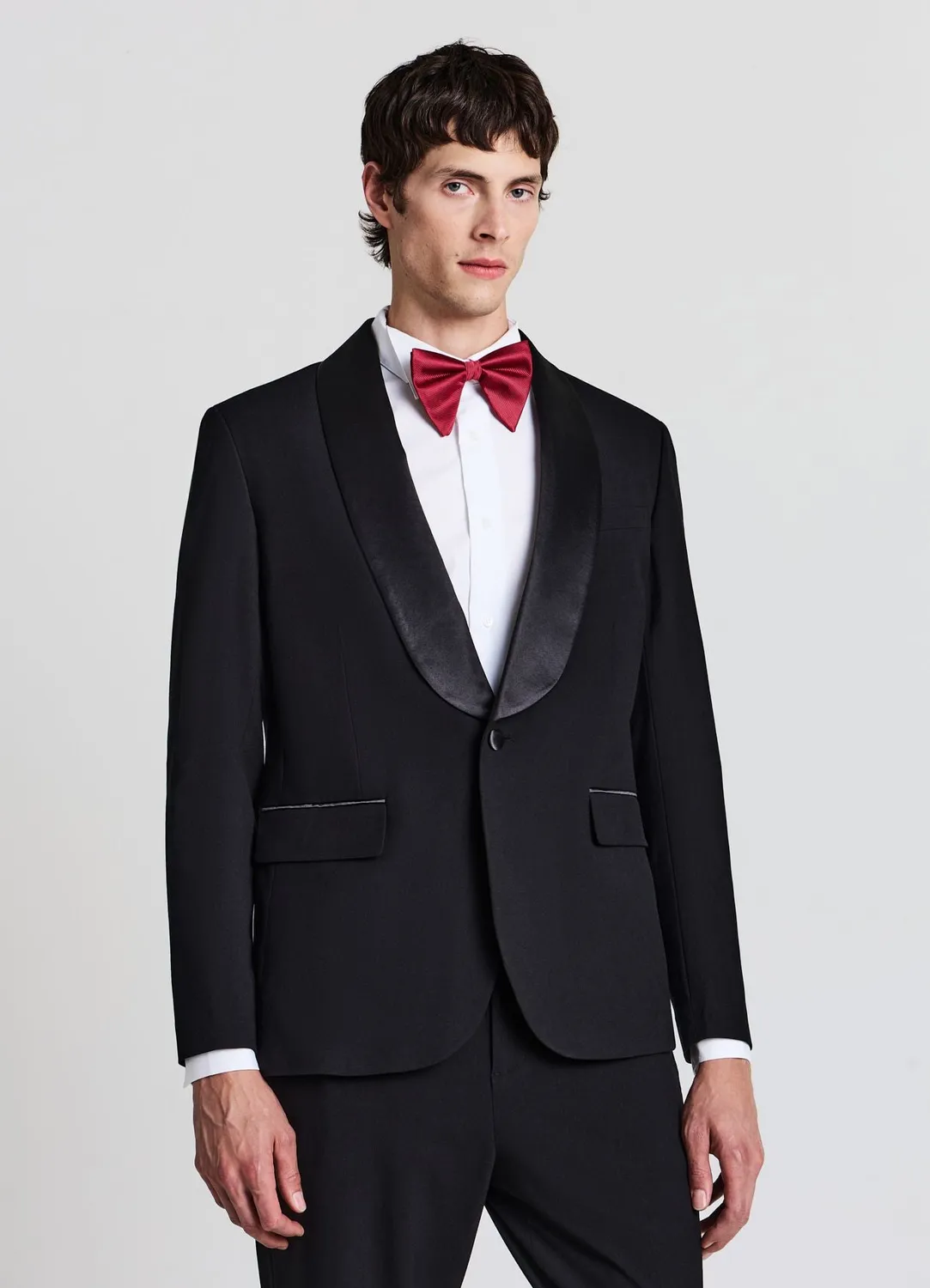 Calliope veste homme col châle 1 bouton coupe droite