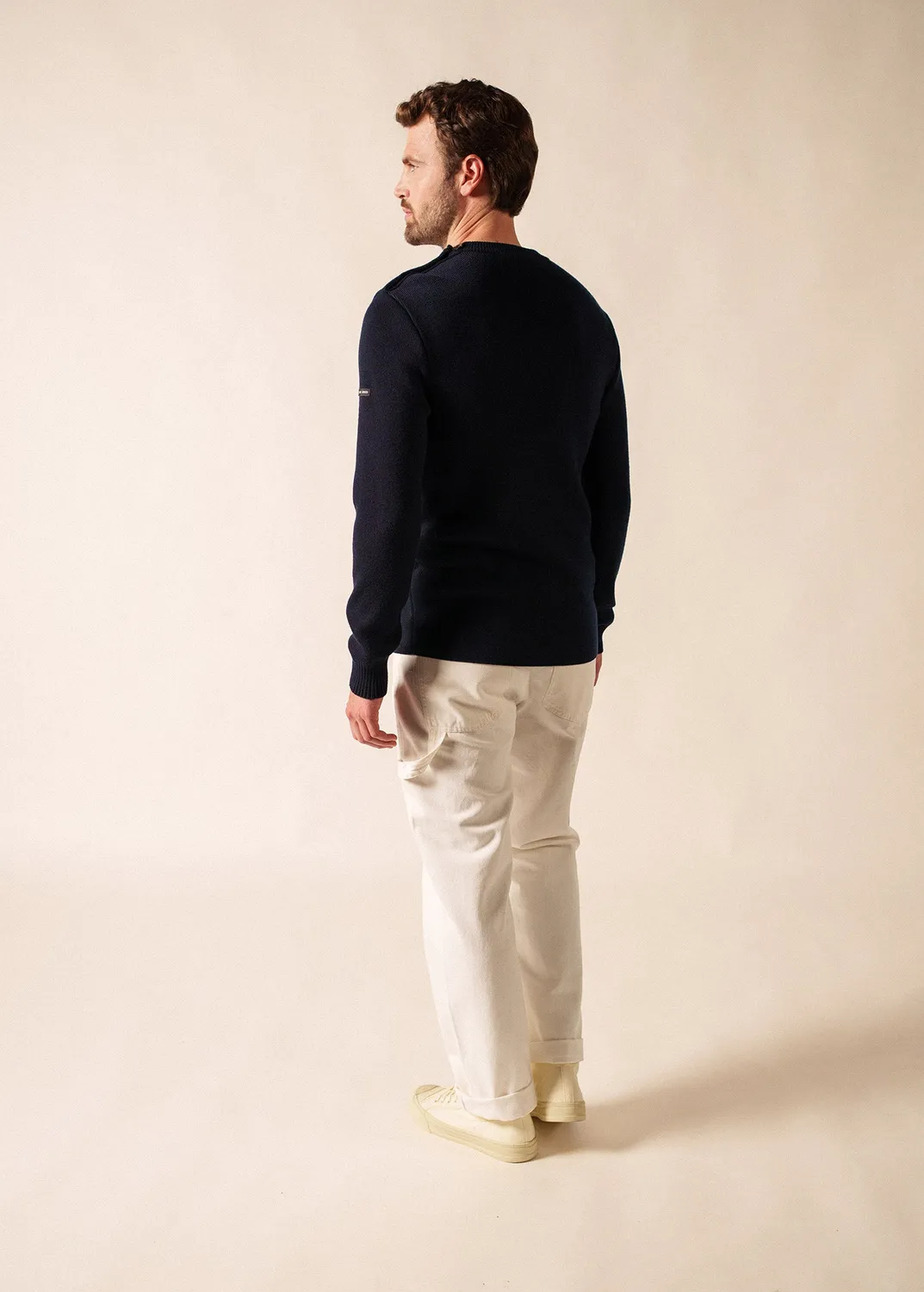 Saint James Rochefort pull navy mérinos ajusté