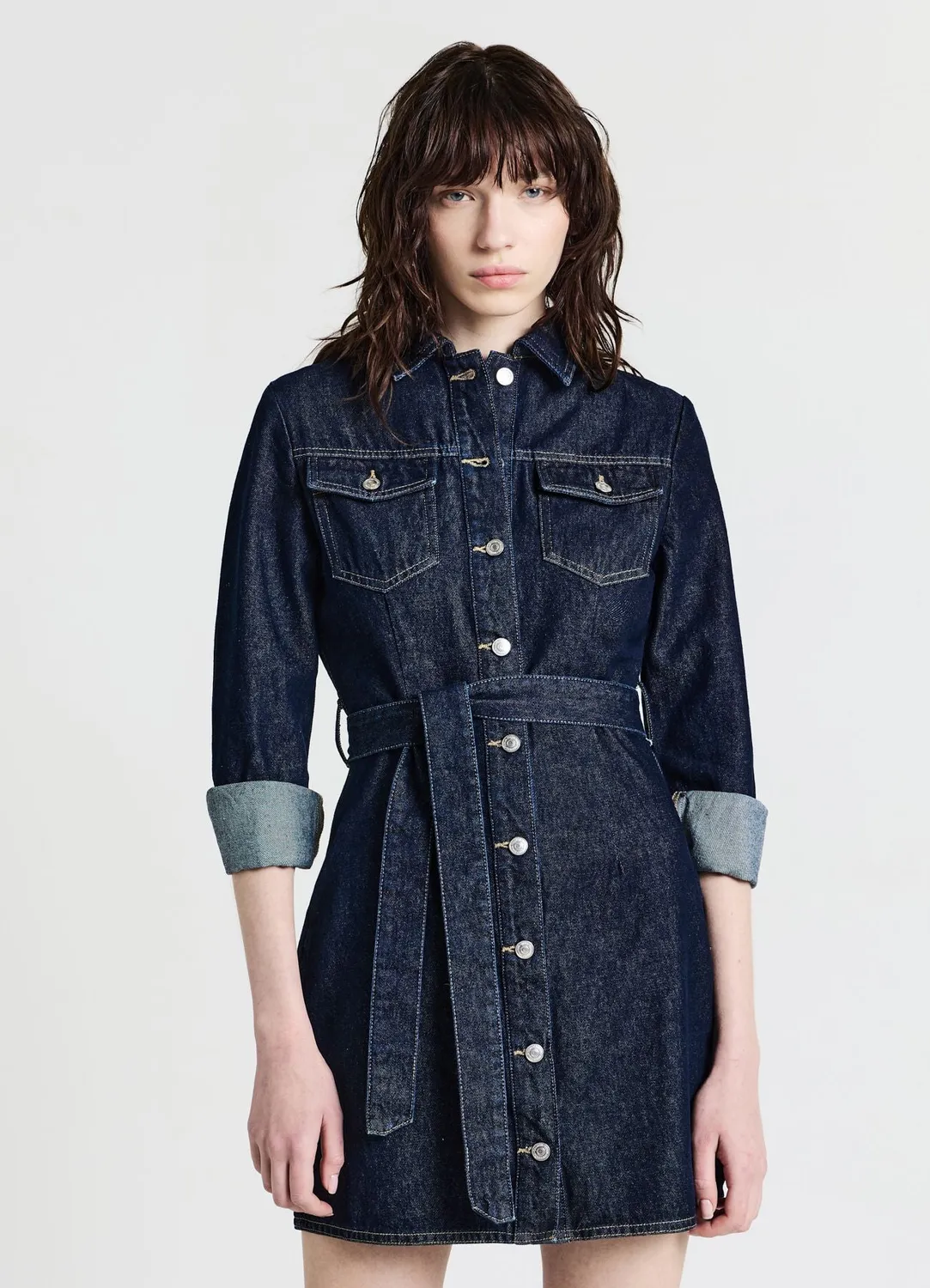 Calliope denim robe chemise femme courte