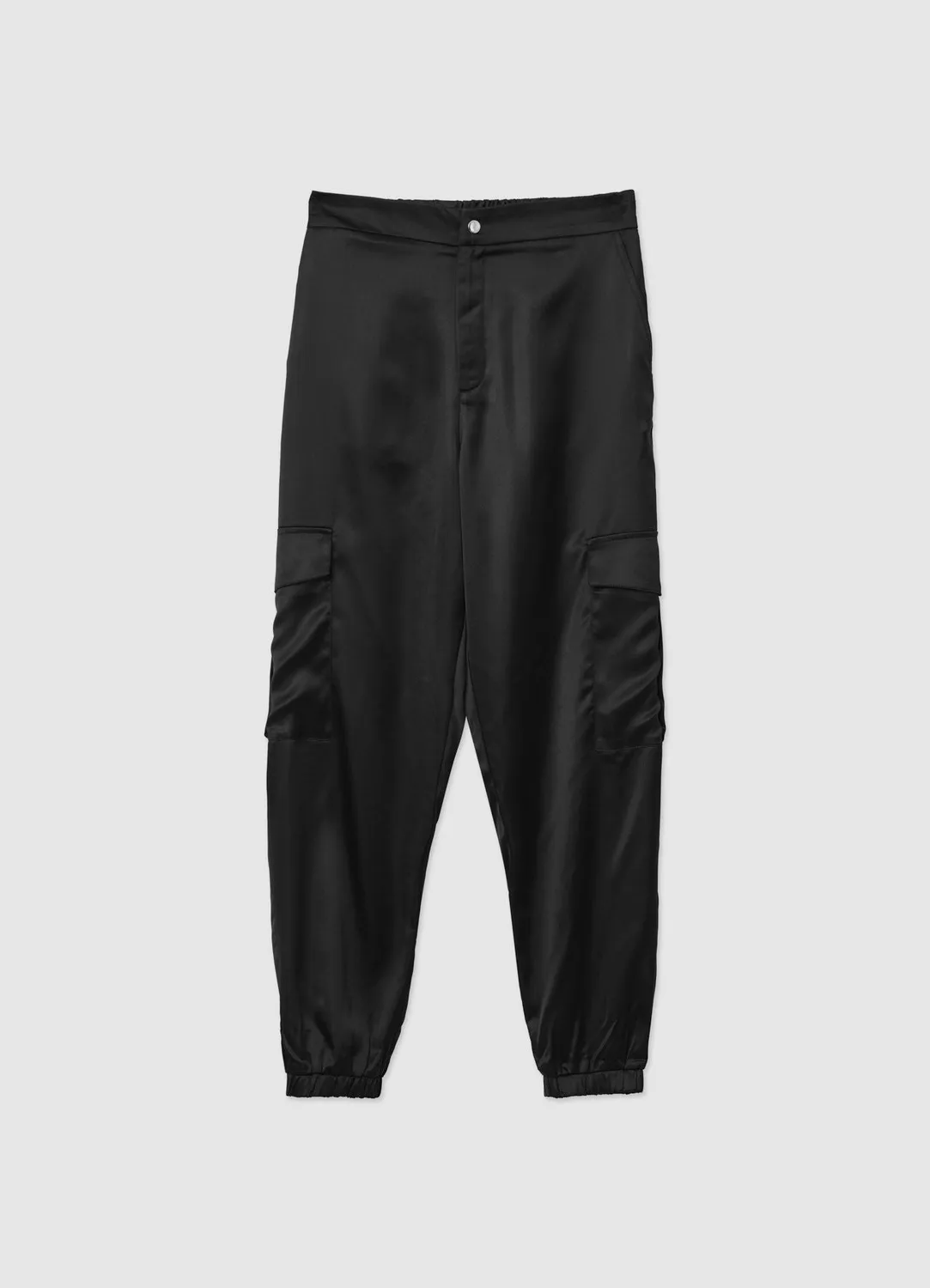Calliope pantalon cargo femme aspect satiné poches