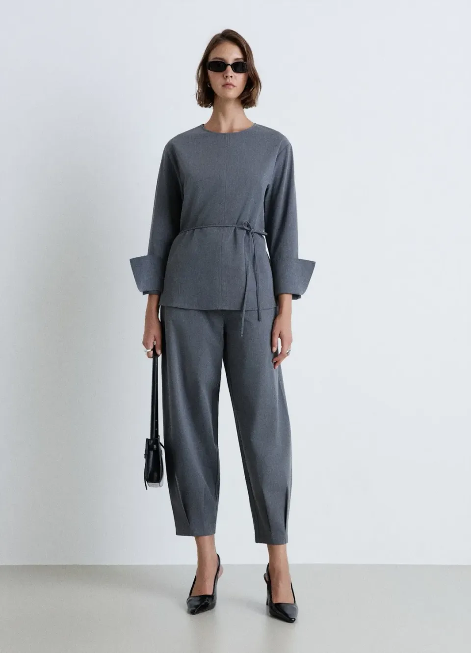Calliope chemisier col rond lacet taille femme uni