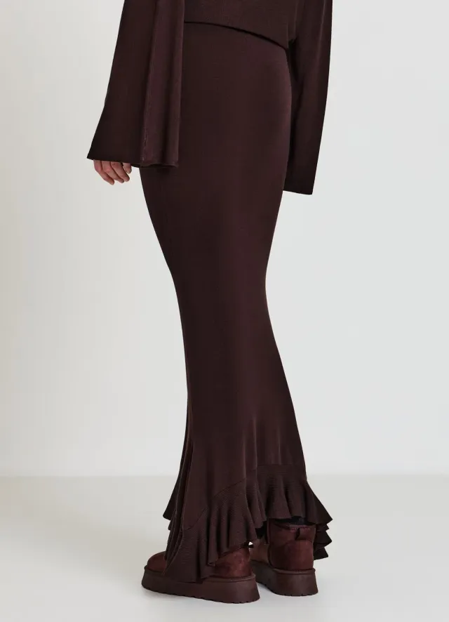 Calliope jupe midi femme à volant taille élastique
