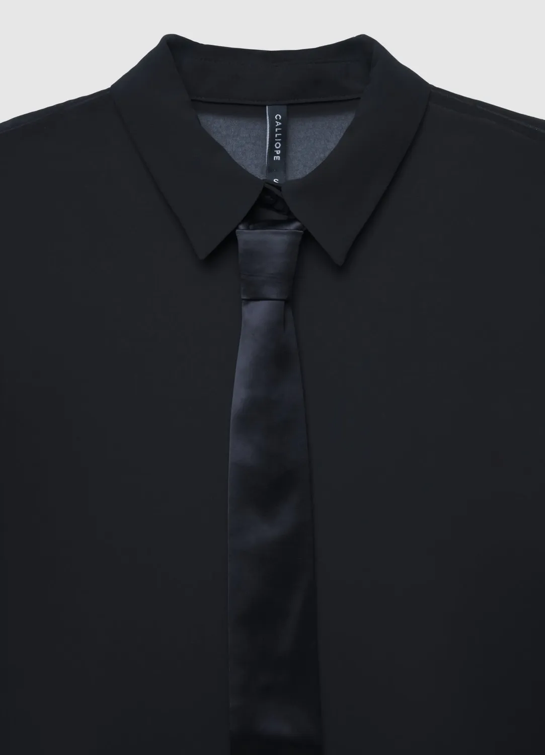 Calliope chemise georgette à lavallière manches longues