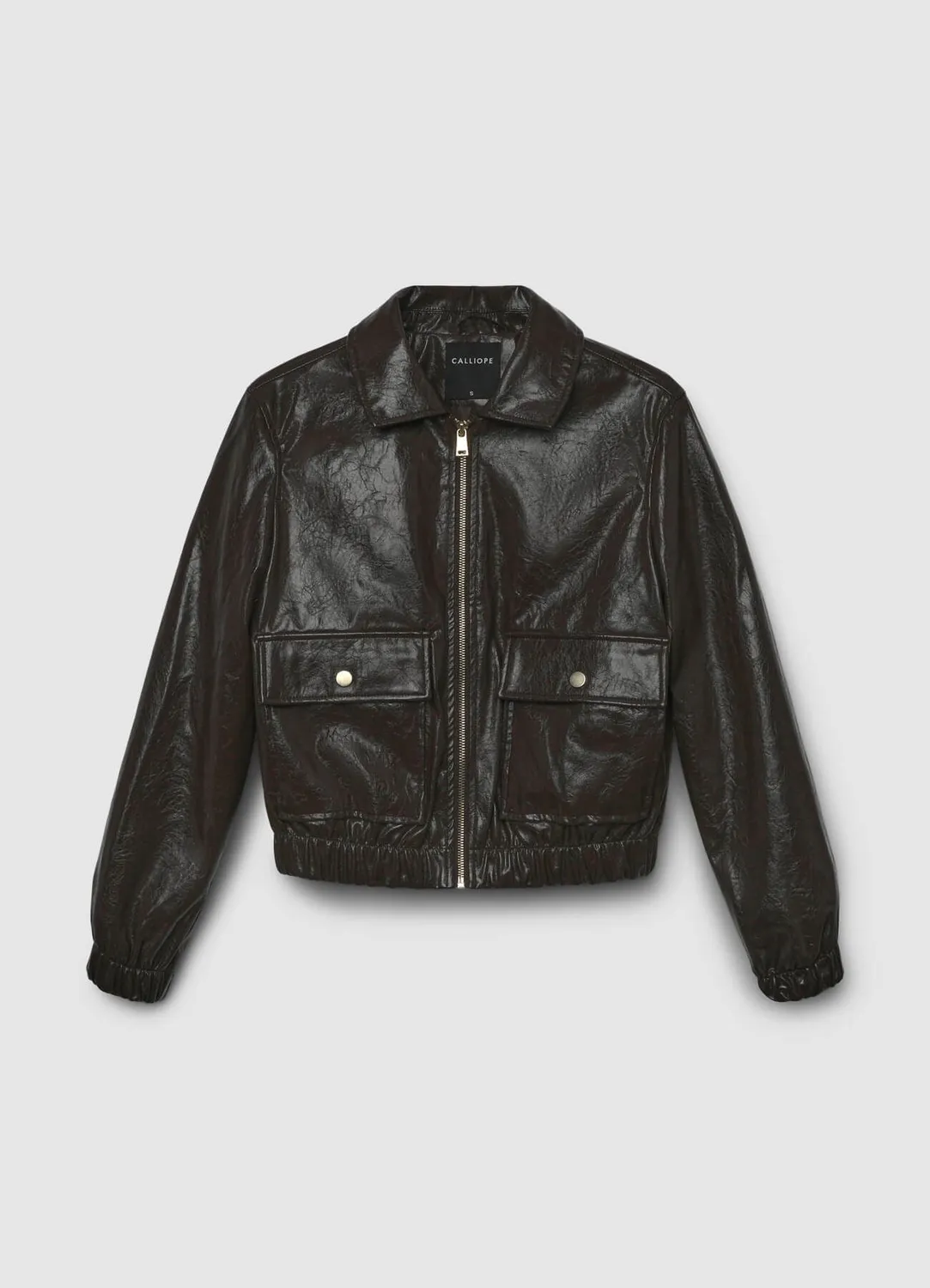 Calliope blouson effet cuir femme brillant zippé