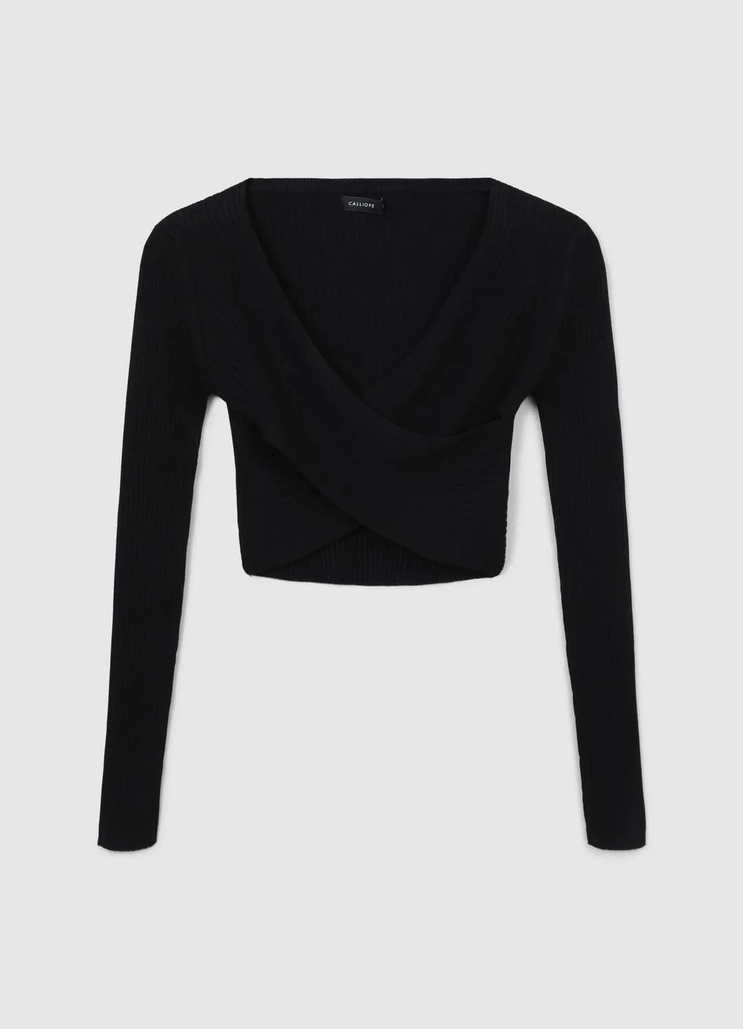 Calliope top croisé côtelé col V femme ajusté