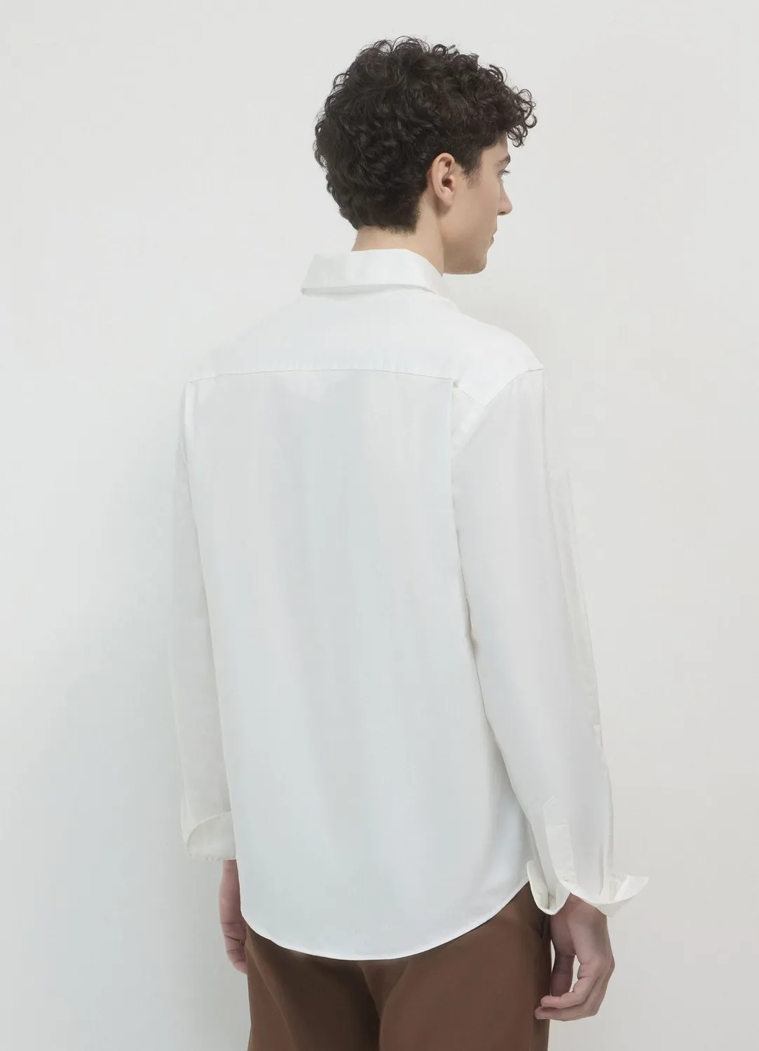 Calliope Chemise Coton Unie Manches Longues Homme