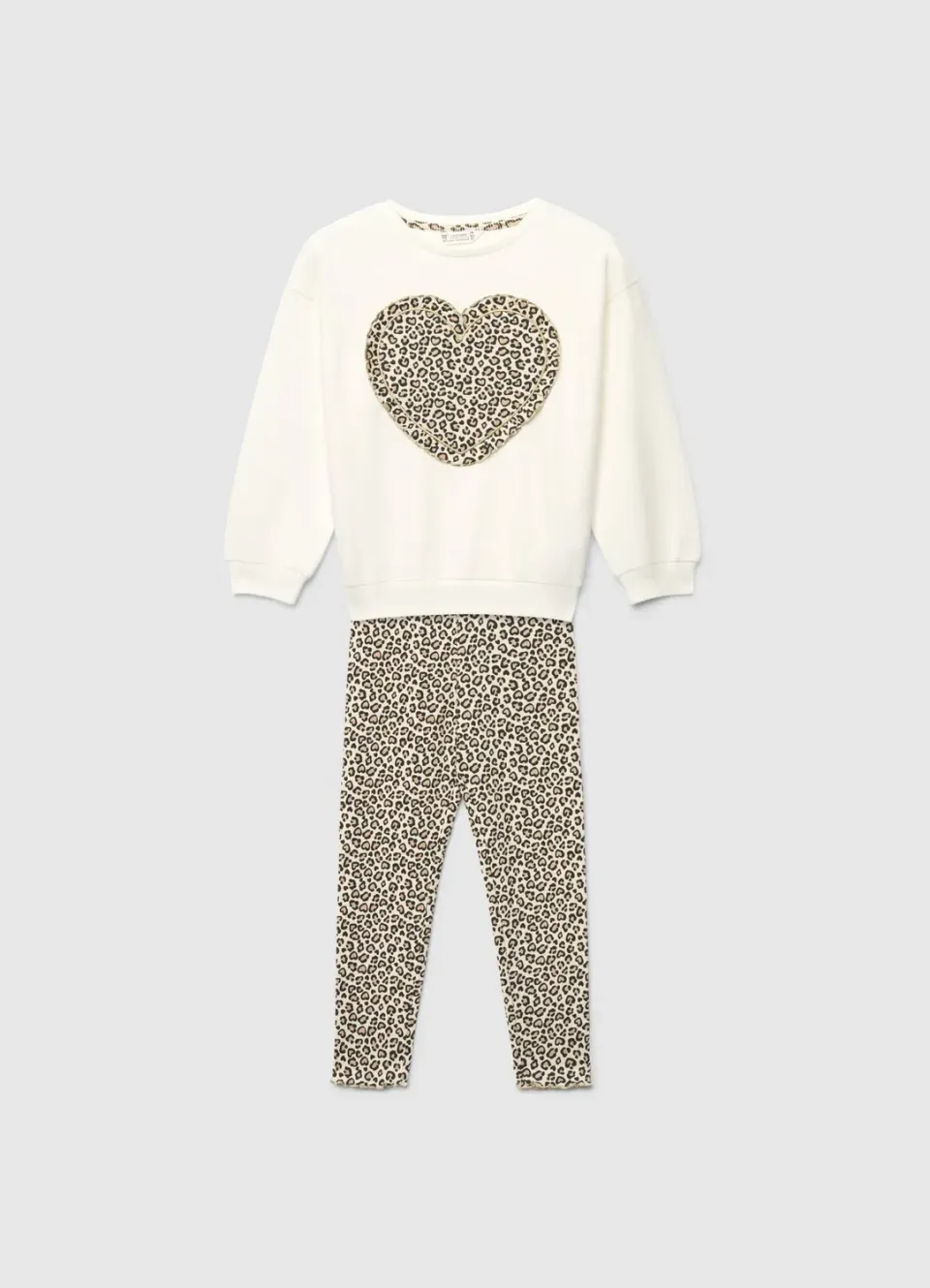 Calliope ensemble sweat + legging fille cœur animalier 6-7 ans