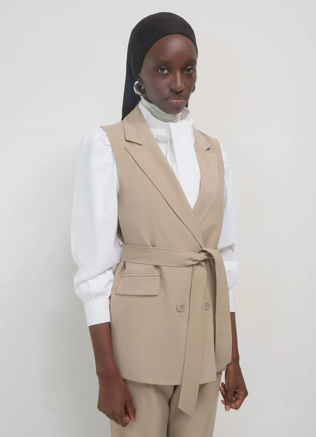 Calliope gilet double boutonnage ceinture