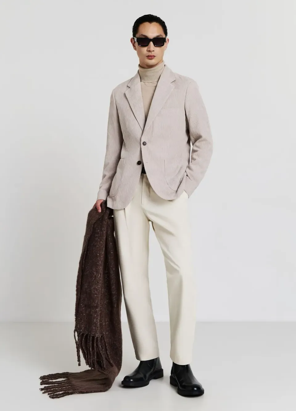 Calliope veste monopetto effet velours homme