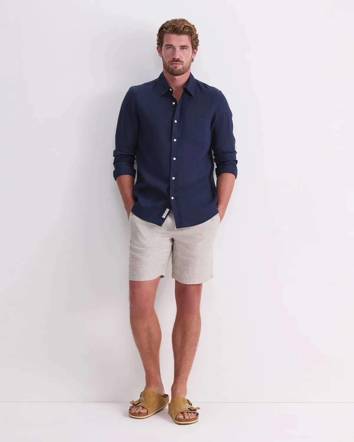 Sportscraft chemise lin homme manches longues