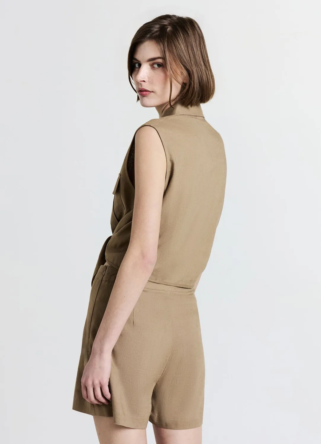 Calliope jupe-short unie femme fermeture latérale