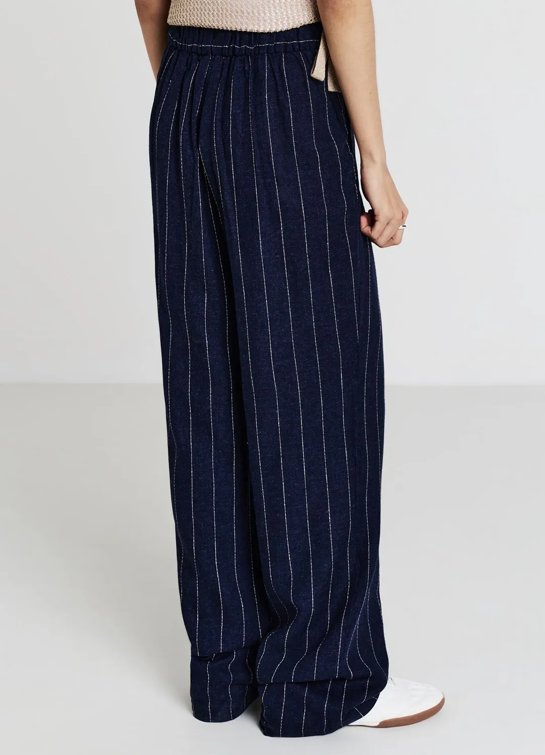 Calliope pantalon droit femme rayures craie taille élastique
