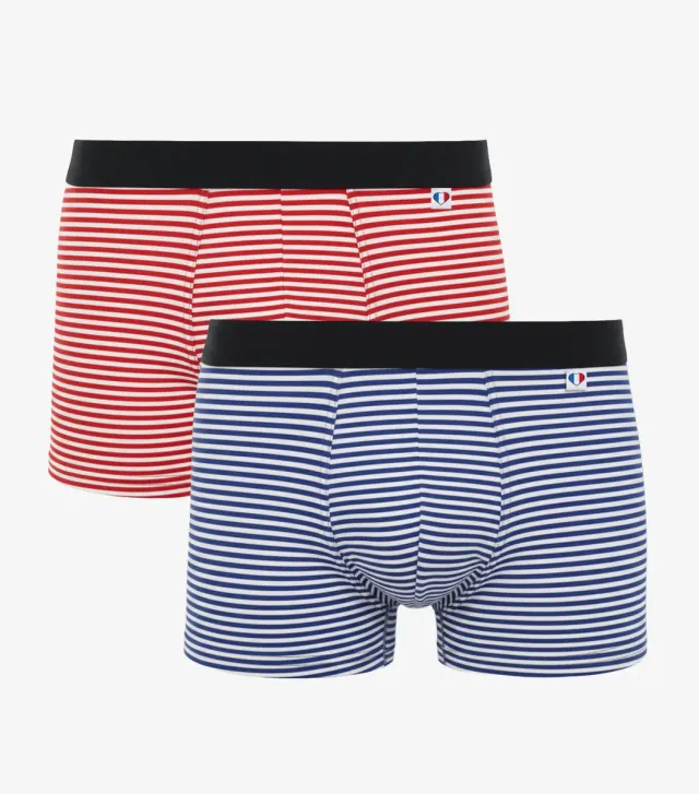 Cocorico Intemporel boxer homme marinière x2 coton