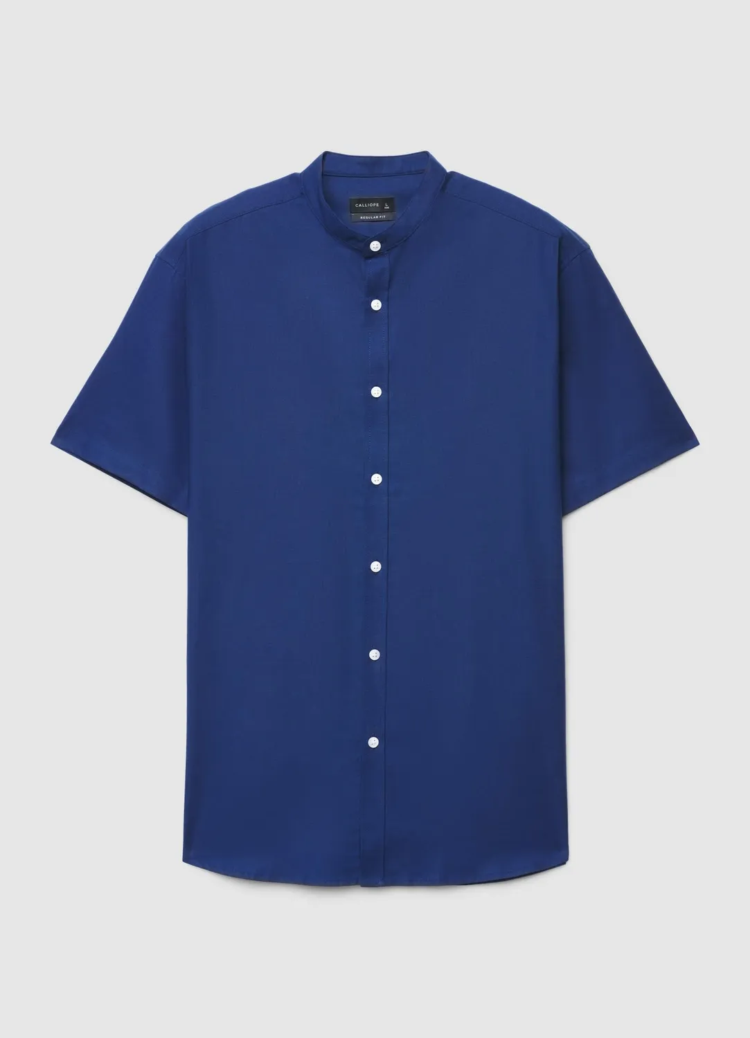 Calliope chemise col coréen homme unie manches courtes