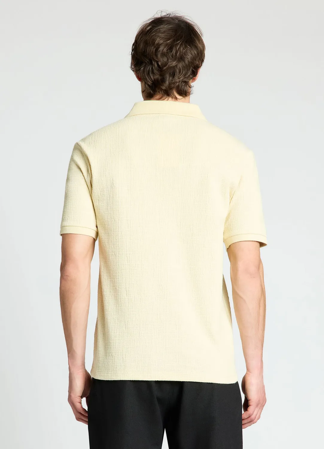 Calliope polo homme uni texture sans boutons