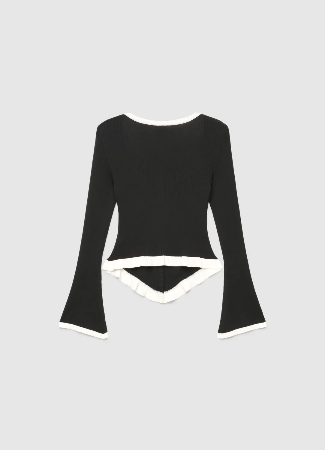 Calliope Cardigan uni volants bords contraste femme