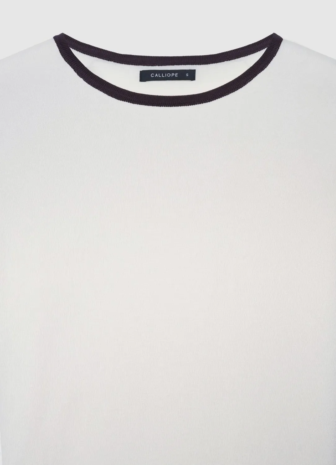 Calliope pull col rond contrasté femme manches longues