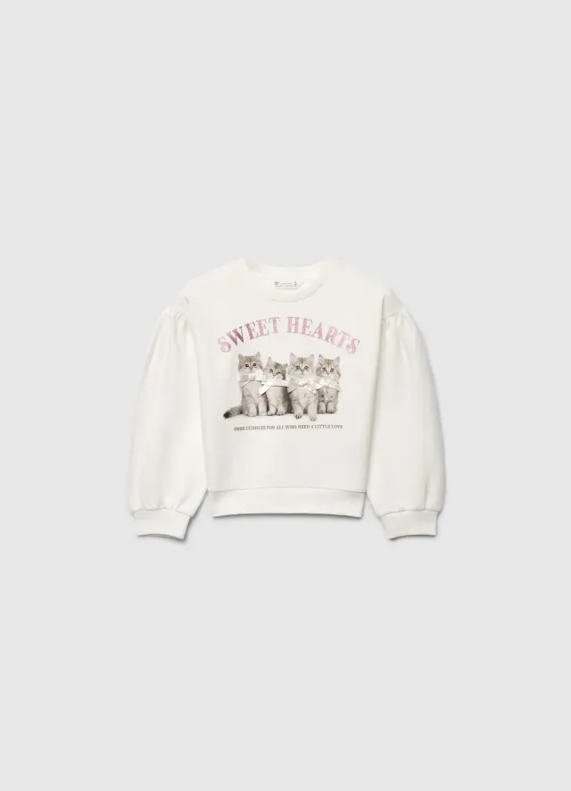 Calliope sweat fille chats sans capuche