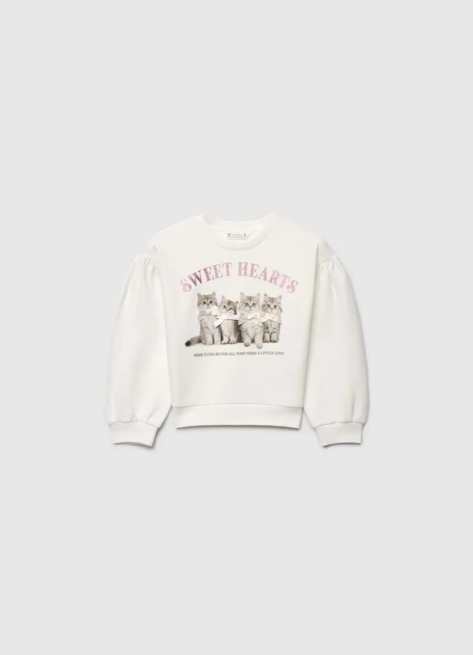 Calliope sweat fille chats sans capuche