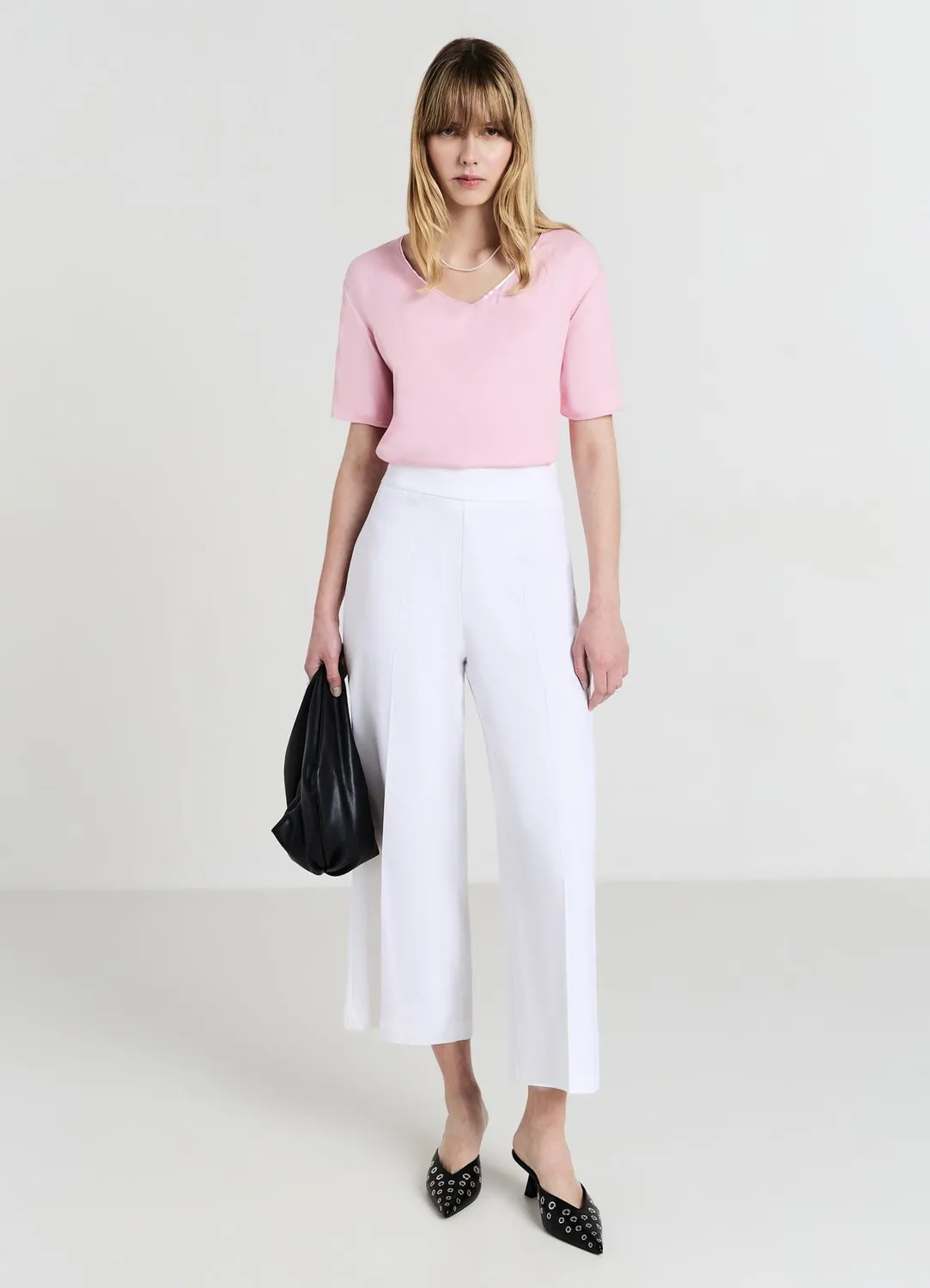 Calliope blouse col large manches courtes femme