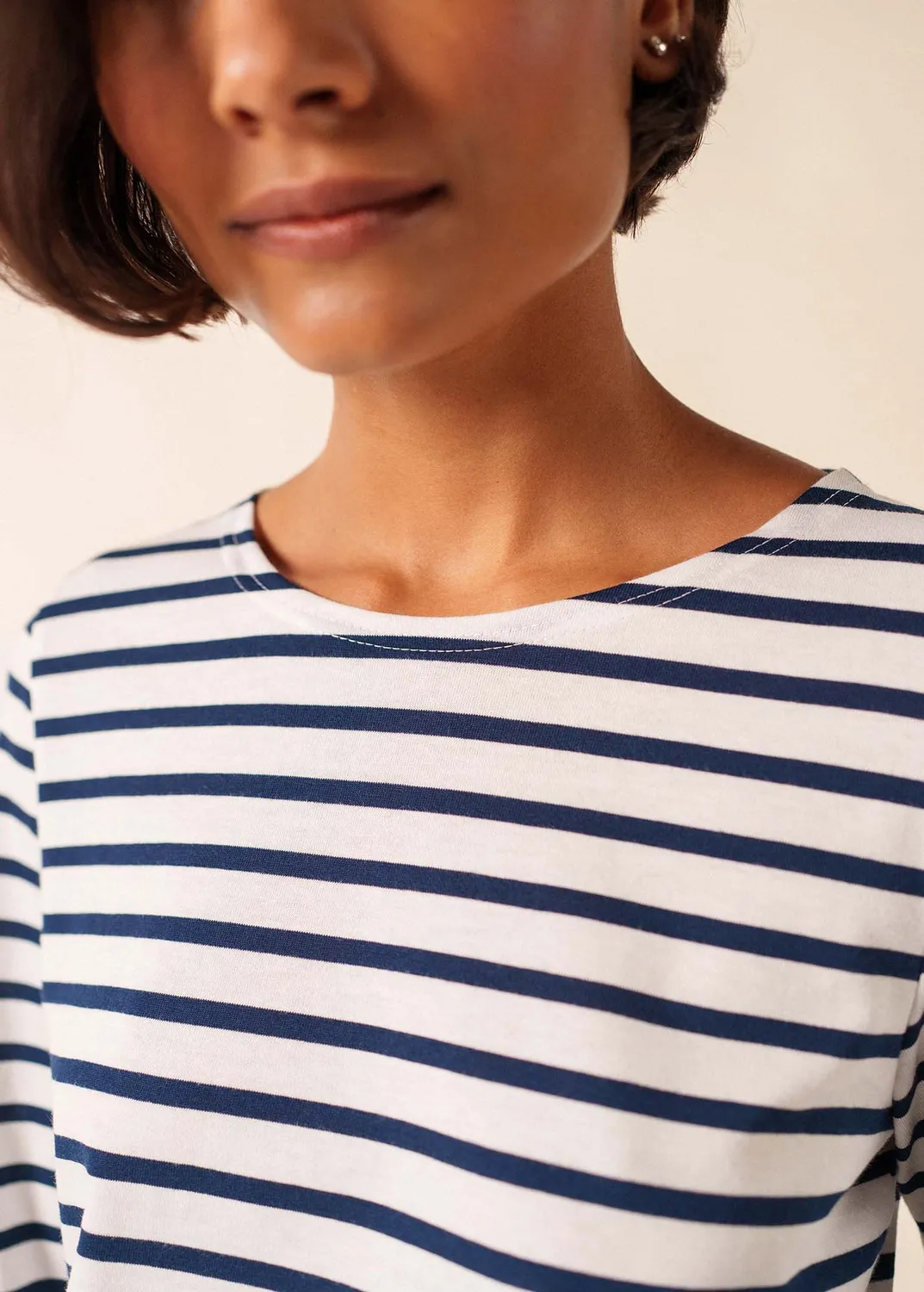 Saint James Minquidame marinière neige marine femme coton