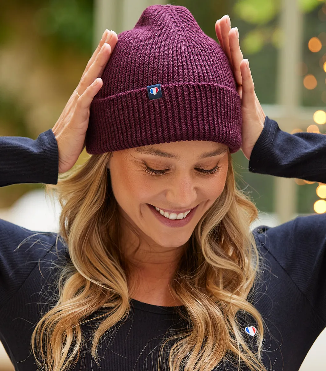 Cocorico Bonnet Bordeaux bonnet laine mérinos