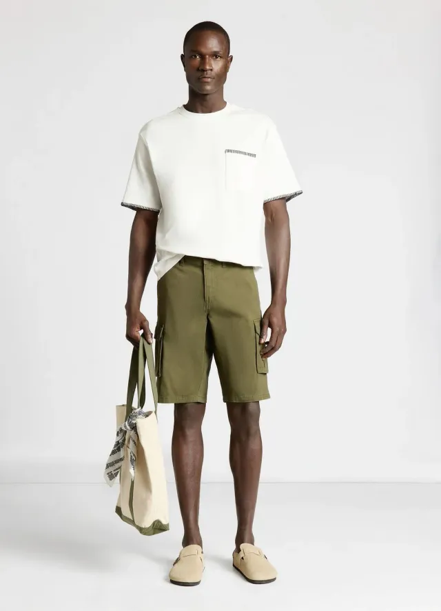 Calliope Short cargo homme poches plaquées coton