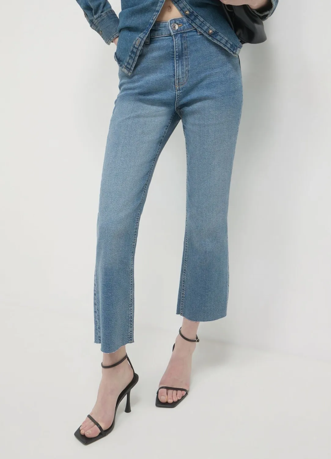 Calliope jean cropped flare femme delave
