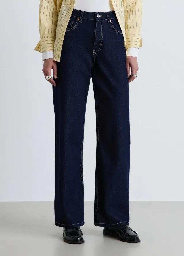 Calliope jeans wide leg taille haute femme coton