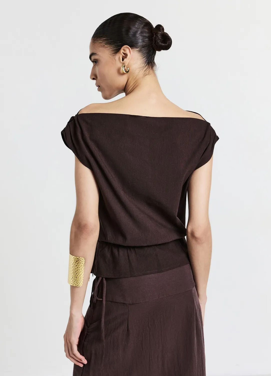 Calliope blouse épaule tombante unie femme