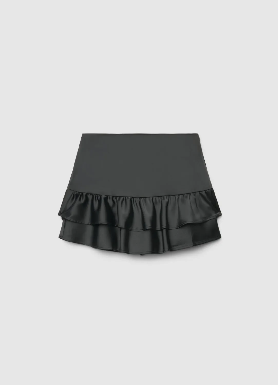 Calliope jupe-short satinée femme volants taille haute