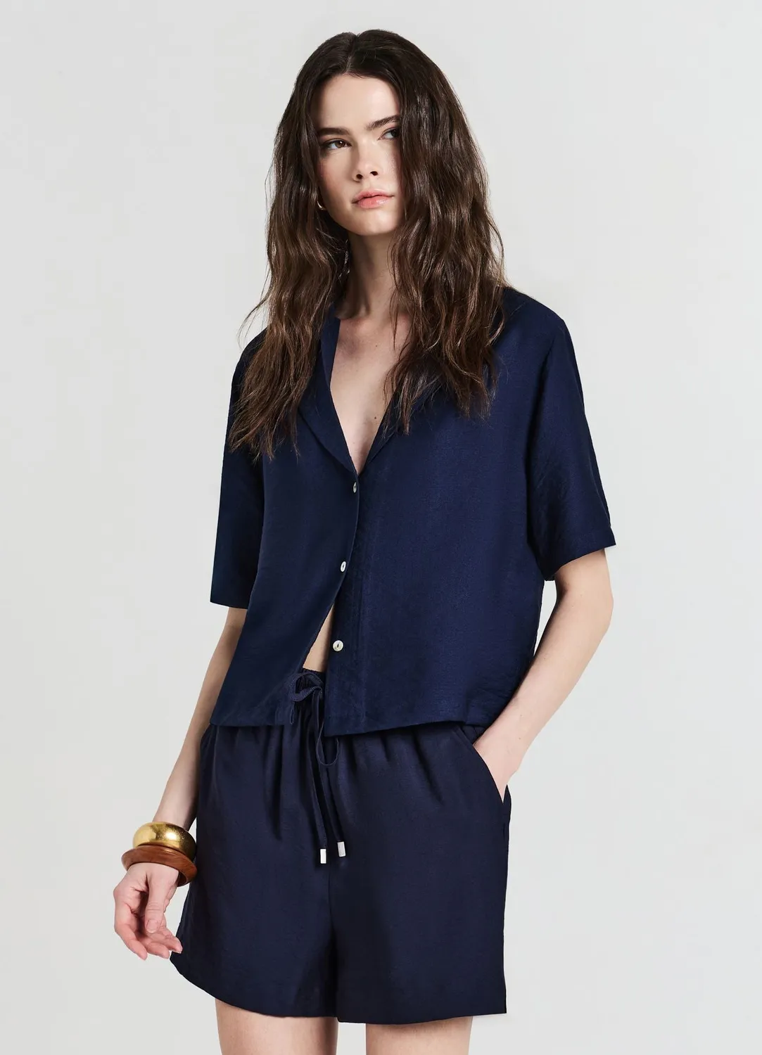 Calliope short uni femme coton cordon