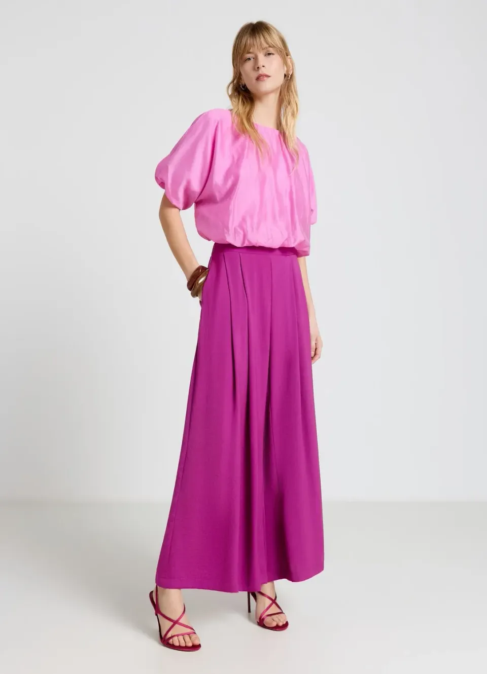 Calliope jupe-pantalon satinée femme longue
