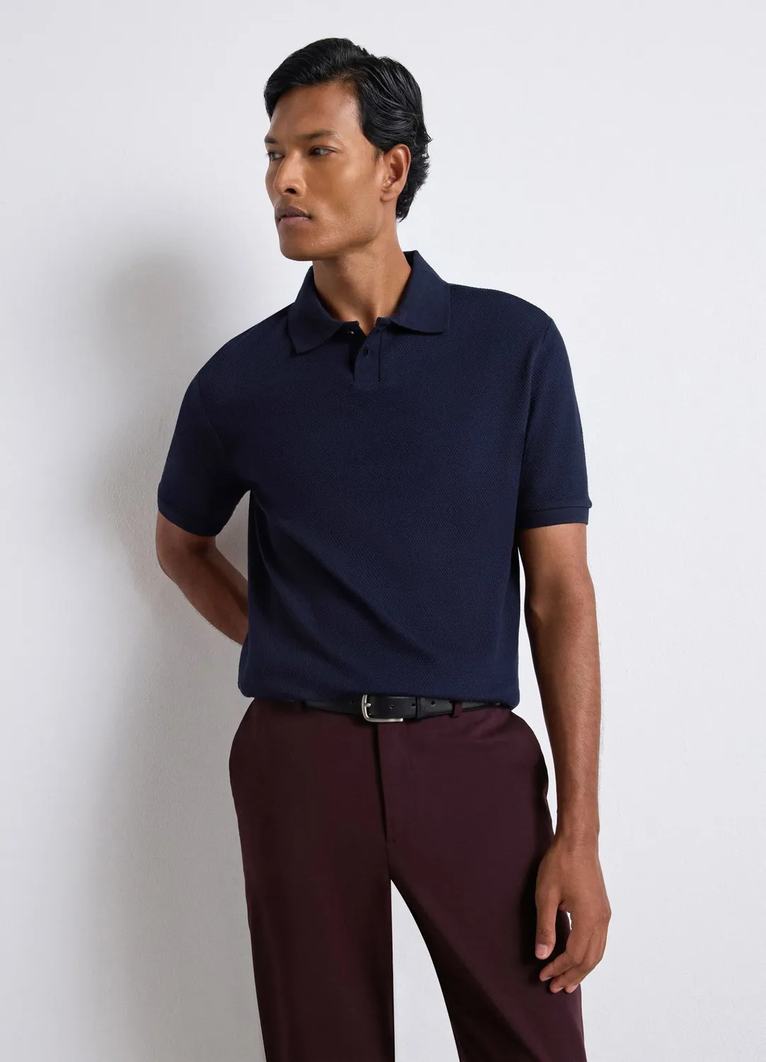 Calliope polo uni 2 boutons homme manches courtes