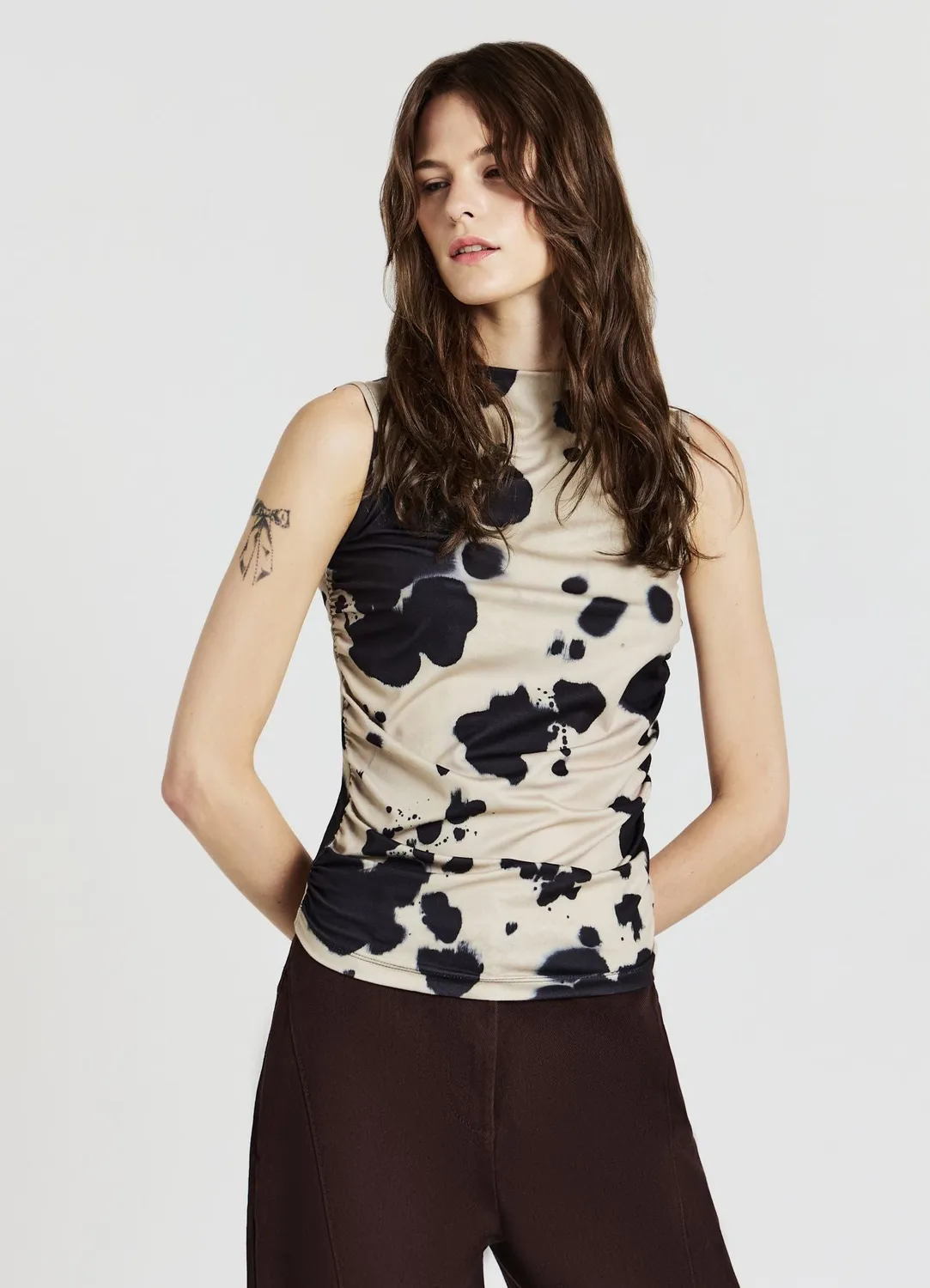 Calliope top débardeur fantaisie femme col rond